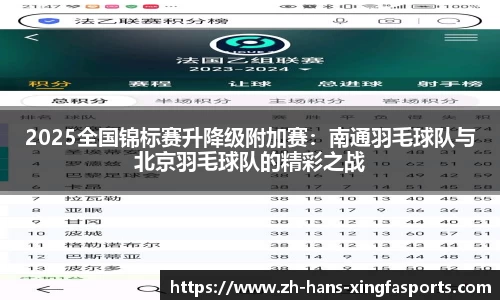 2025全国锦标赛升降级附加赛:南通羽毛球队与北京羽毛球队的精彩之战